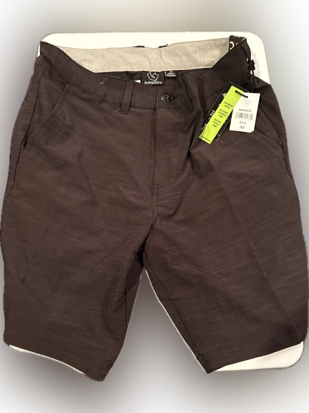 burnside Men's Dark Brown Flat Front Shorts